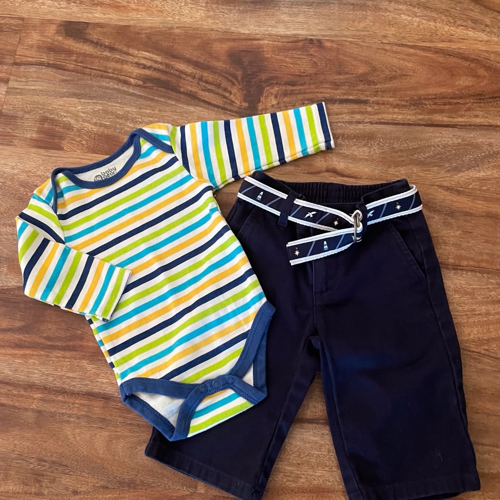 Janie and Jack Baby Boy Pants and Baby Gear Onesie Top
